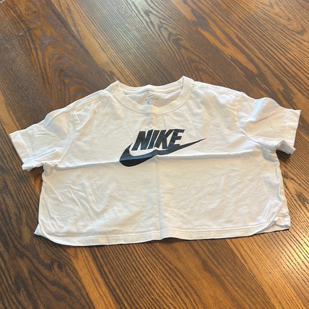Nike White Black Crop Top Athletic Style